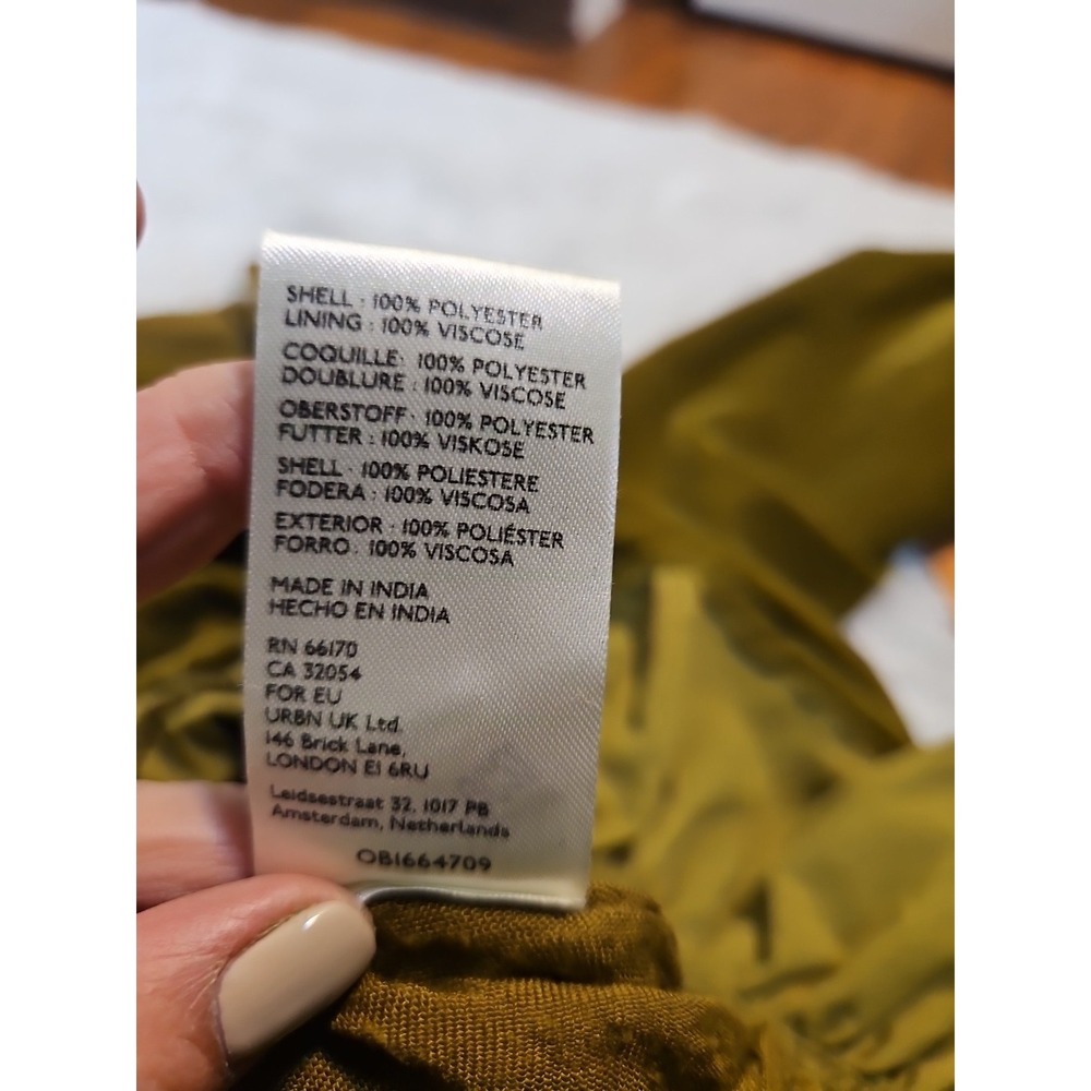 Free People Long Sleeve Estrella Velvet Mini Dress Olive Size M - Picture 8 of 8